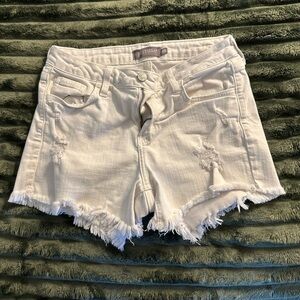 Just USA White Distressed Jean Shorts